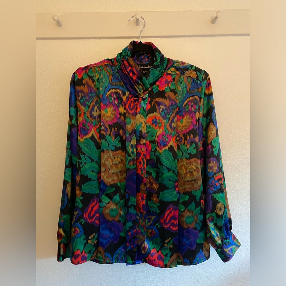 Satin button up blouse